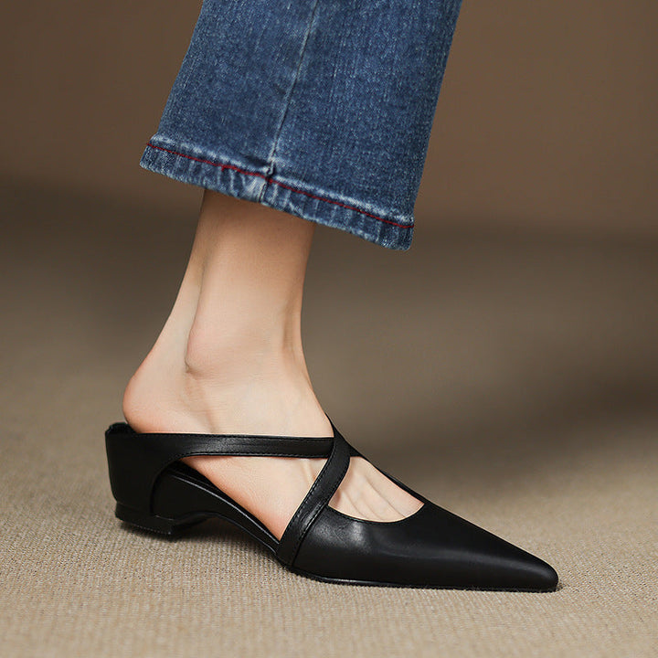 Sole detail of Ingrid cross-strap leather mules