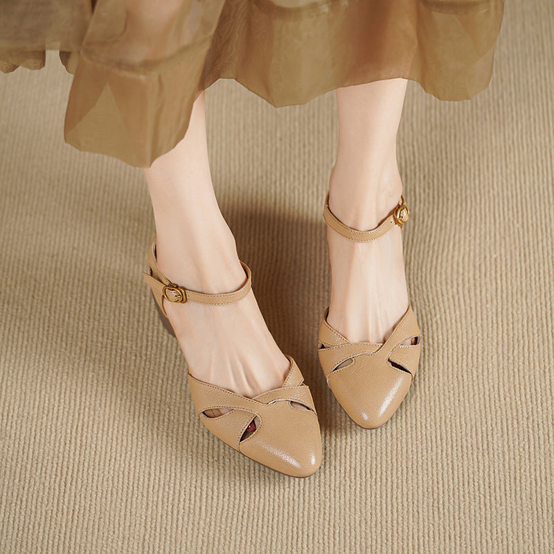 Marianne heels worn with a dress