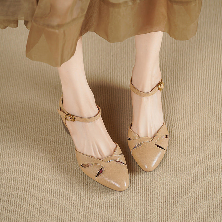 Marianne heels worn with a dress