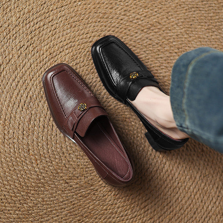 Sylvie loafer pumps, leather insole detail