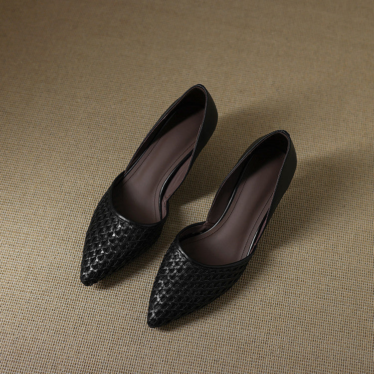 Rosanne | Woven Leather Pointed Heels