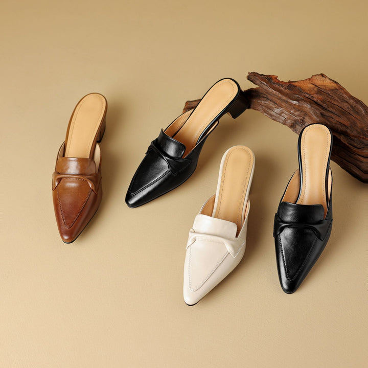 Matilda | Pointed Leather Mules