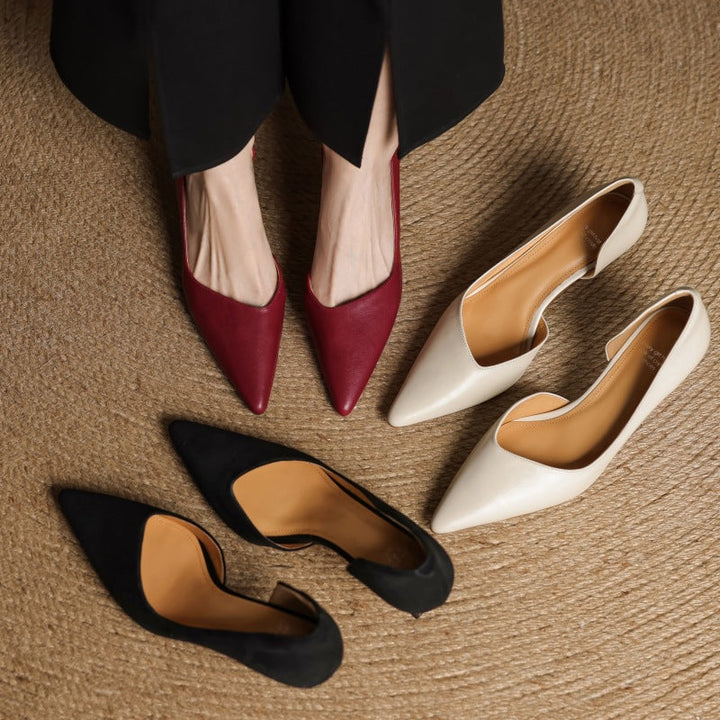Maxine pumps, cushioned leather insole detail