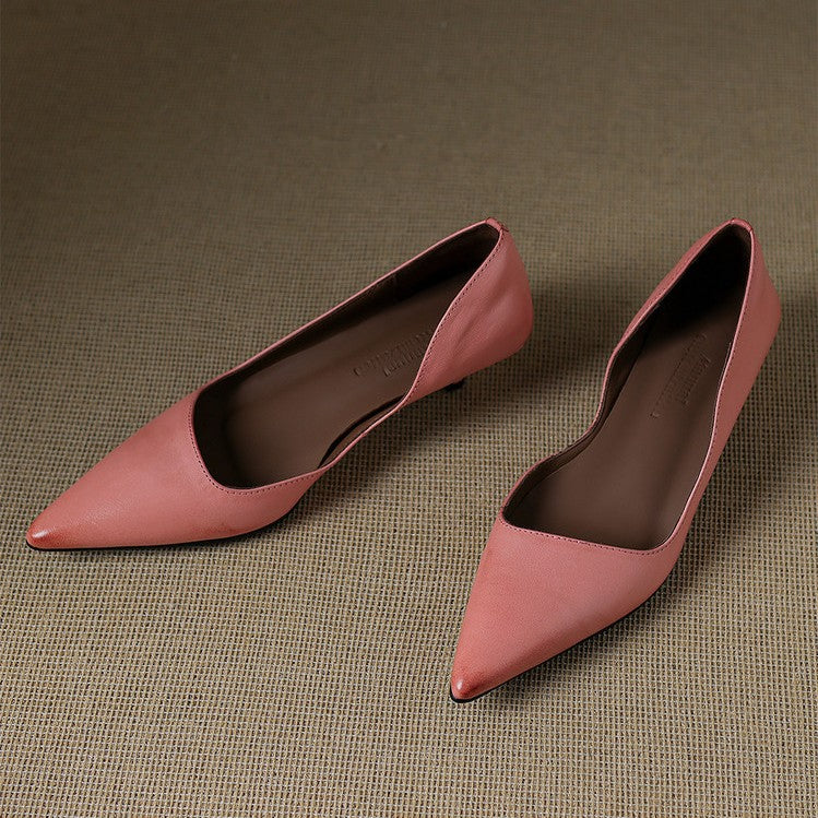Rosalind | Leather Kitten Heel Pumps