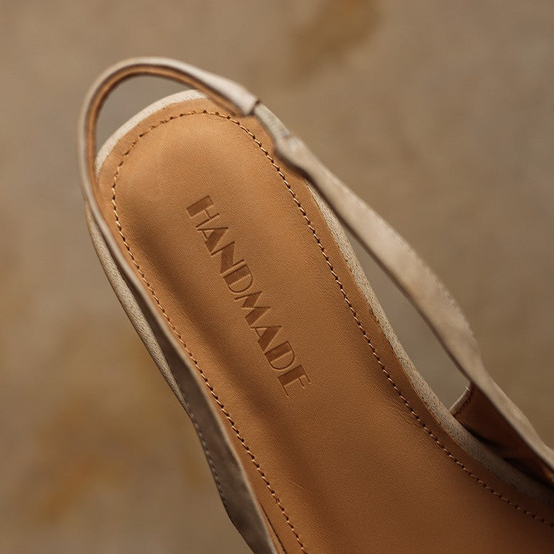 Diana | Sculpted Leather Slingback Heels
