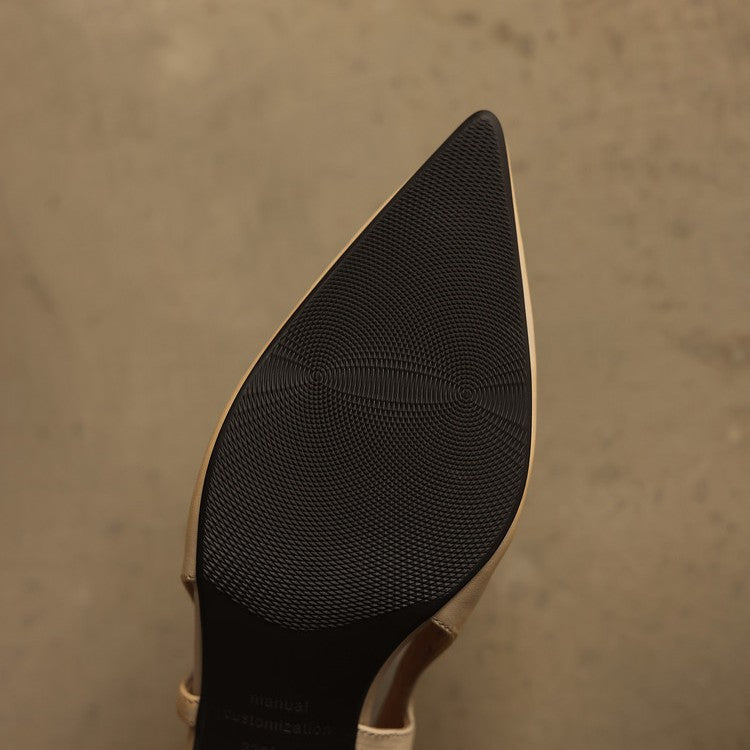 Arlene slingback heels worn with tailored trousers