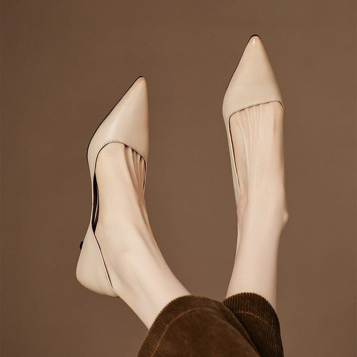 Rosalind | Leather Kitten Heel Pumps