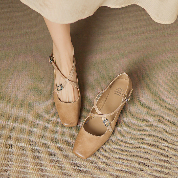 Marvane Leather Kitten Heels