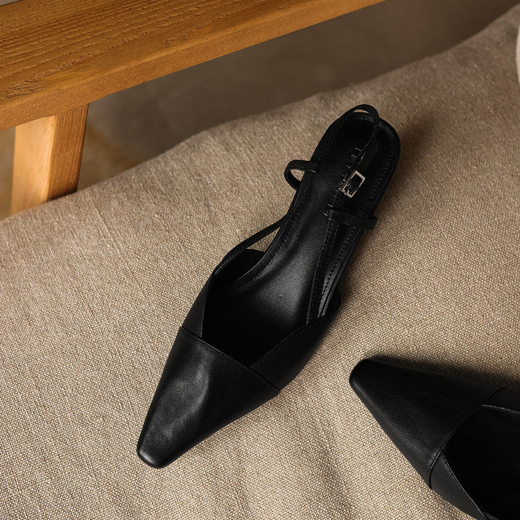 Delphine | Leather Slingback Pumps