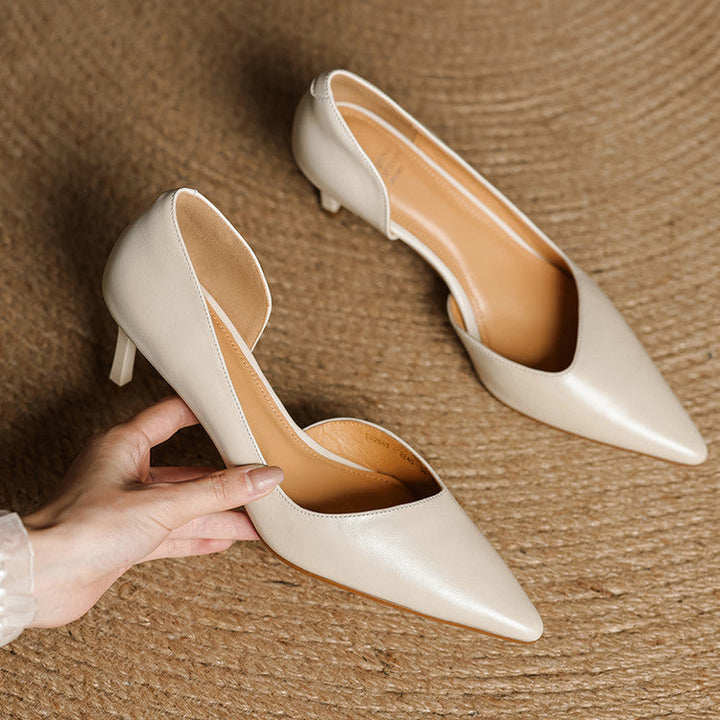 Deep Bordeaux Maxine pumps photographed from above
