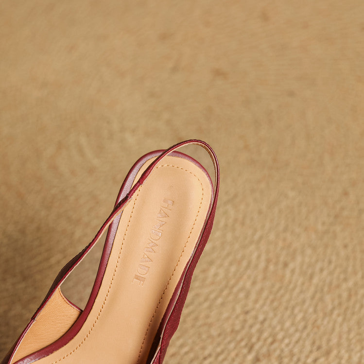 Lucinda | Pointed Leather Slingback Heels