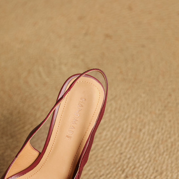 Lucinda | Pointed Leather Slingback Heels