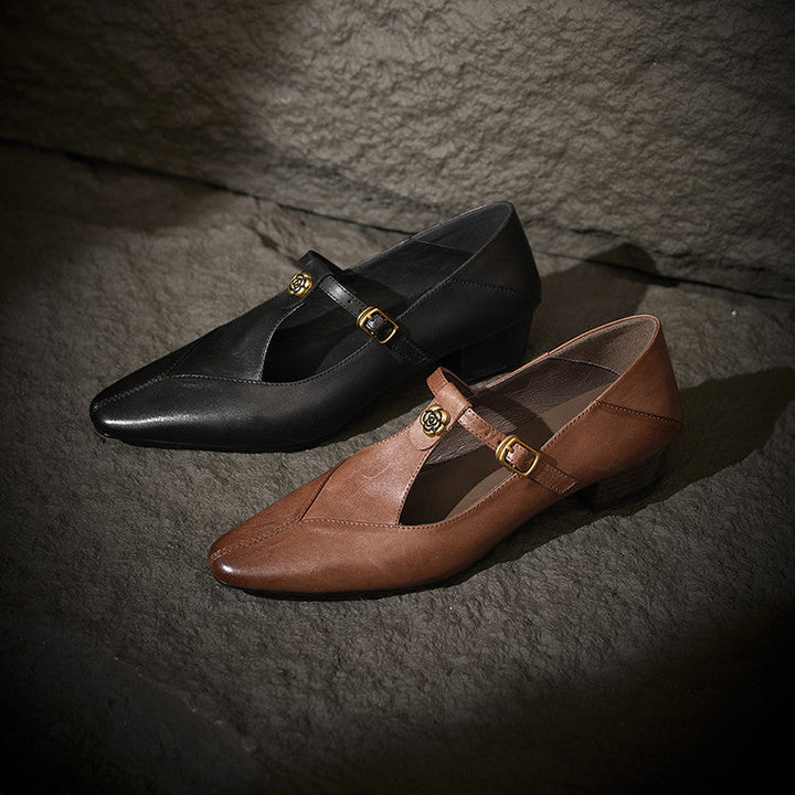 Corinne pumps worn with tailored trousers