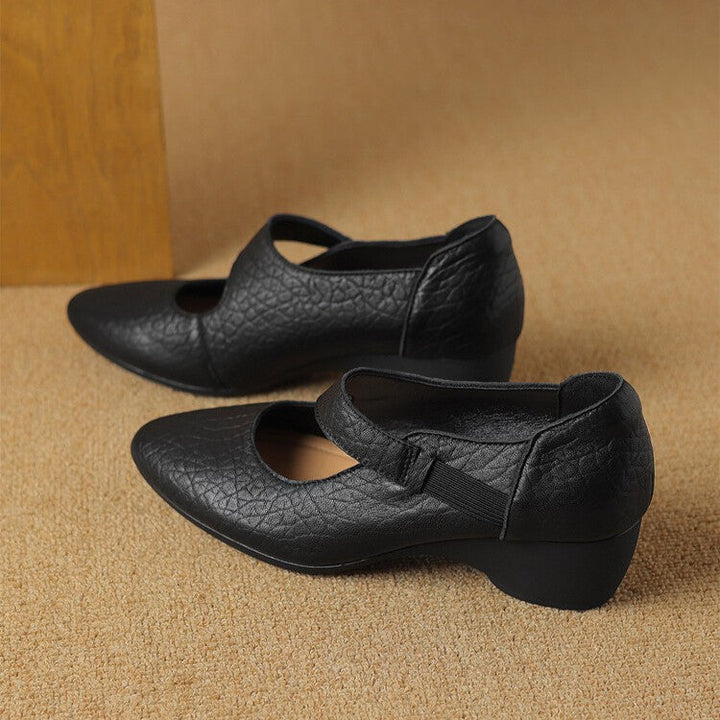 Suzanne | Leather Mary-Jane Wedge Heels