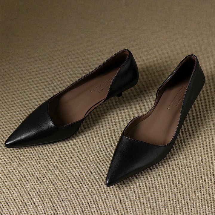 Rosalind | Leather Kitten Heel Pumps