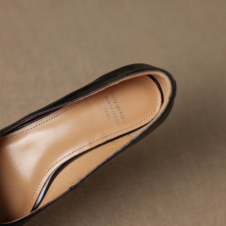Marion | Pointed Leather Low Pumps
