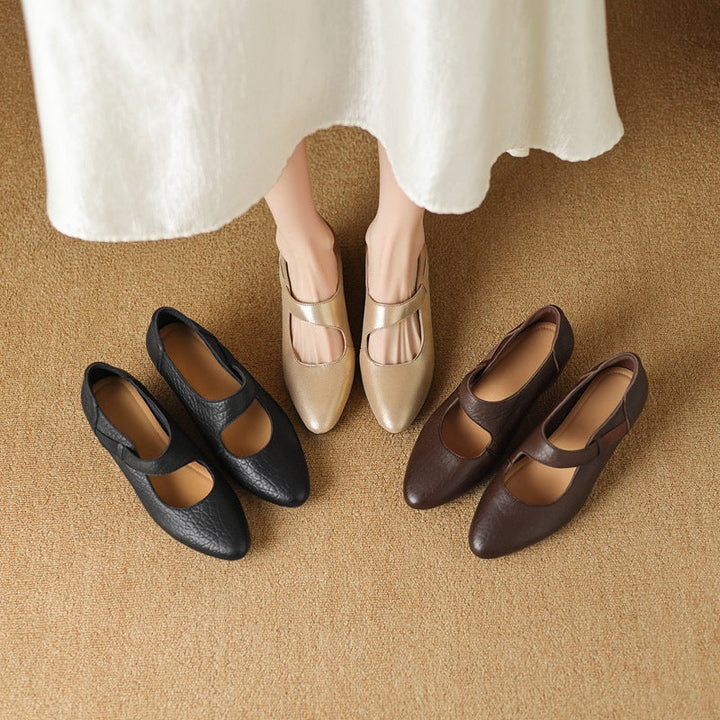 Suzanne | Leather Mary-Jane Wedge Heels