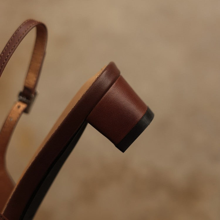Nora | Pointed Leather Slingback Heels