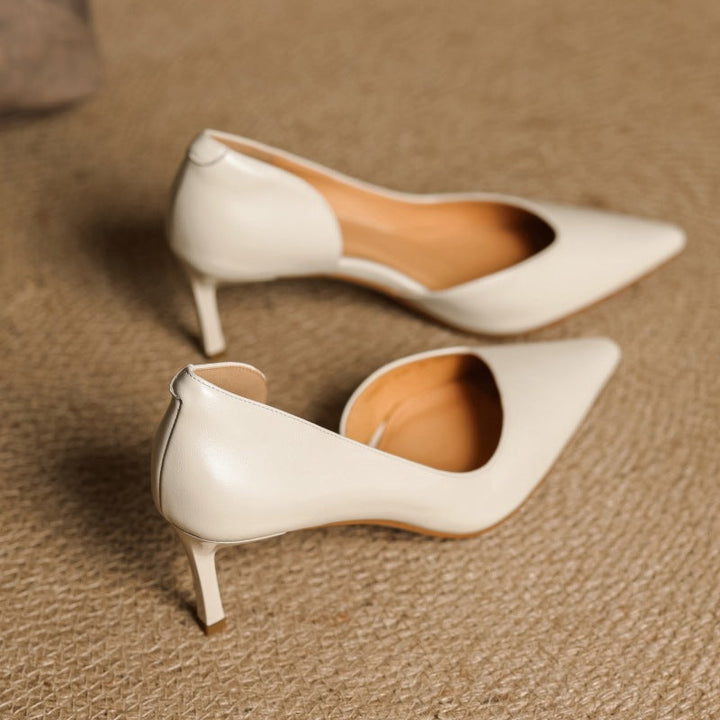 Maxine pumps, front view in Soft Ivory