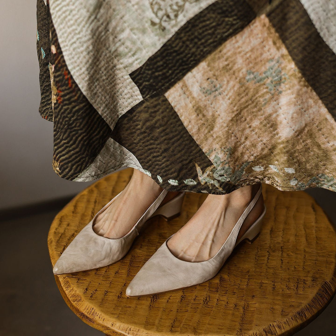 Diana | Sculpted Leather Slingback Heels