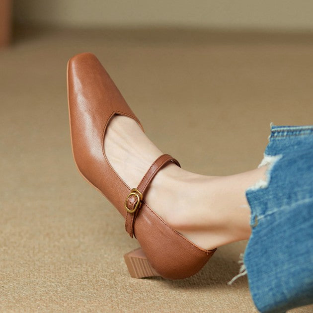 Patrice pumps, close-up of Mary-Jane strap
