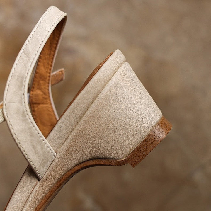 Rosemary | Cross-Strap Leather Slingback Heels
