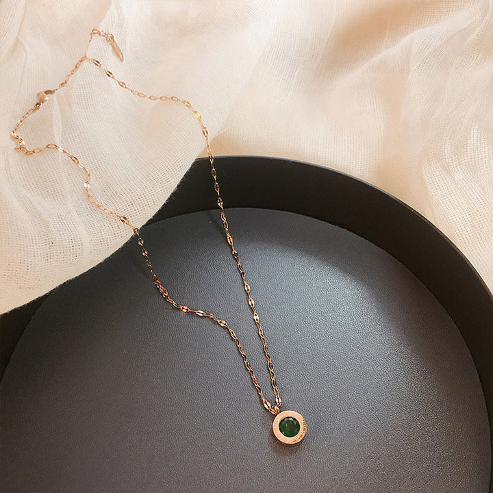 Aloro™ - Collana con Ciondolo Verde Smeraldo