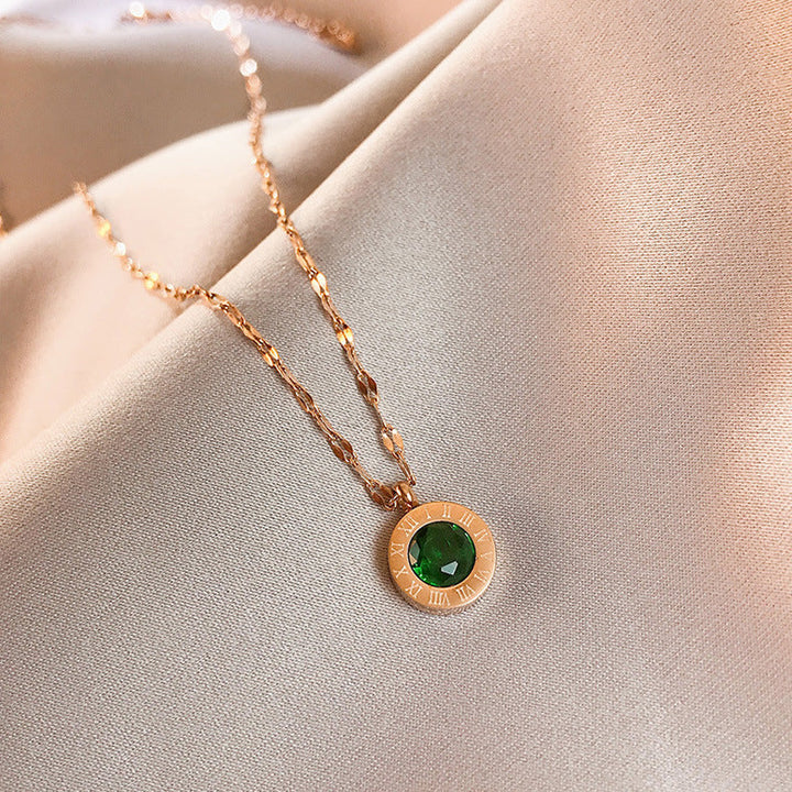 Aloro™ - Collana con Ciondolo Verde Smeraldo