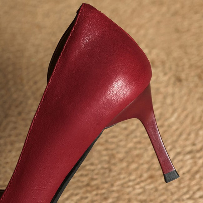 Maxine | Pointed Leather d'Orsay Pumps