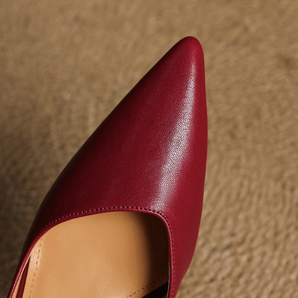 Maxine | Pointed Leather d'Orsay Pumps