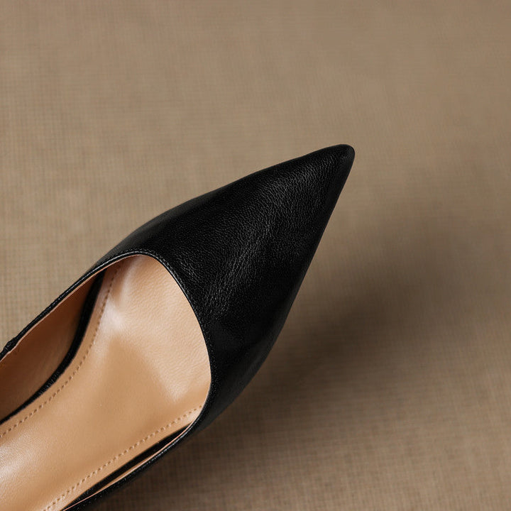 Marion | Pointed Leather Low Pumps