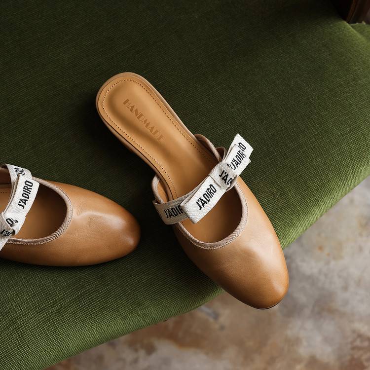 Adele | Bow Leather Heeled Mules