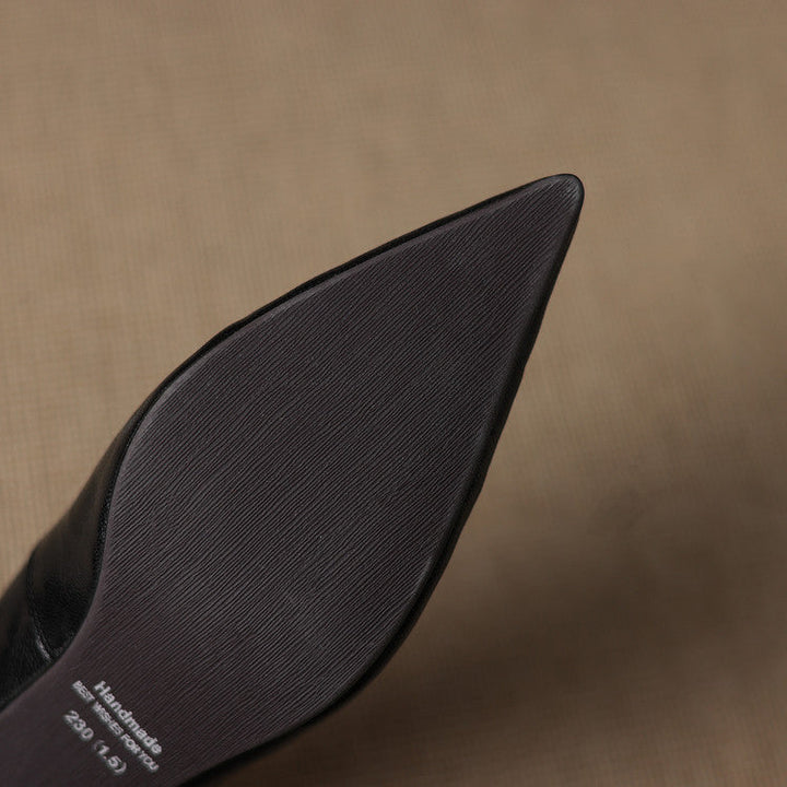 Marion | Pointed Leather Low Pumps