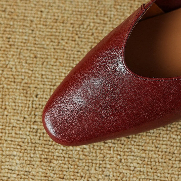 Simone | Strap Leather Flat Mules
