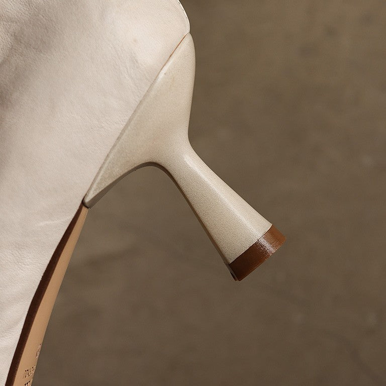 Juliette | Square-Toe Leather Heeled Sandals