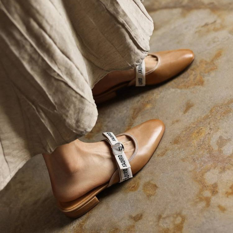 Adele | Bow Leather Heeled Mules