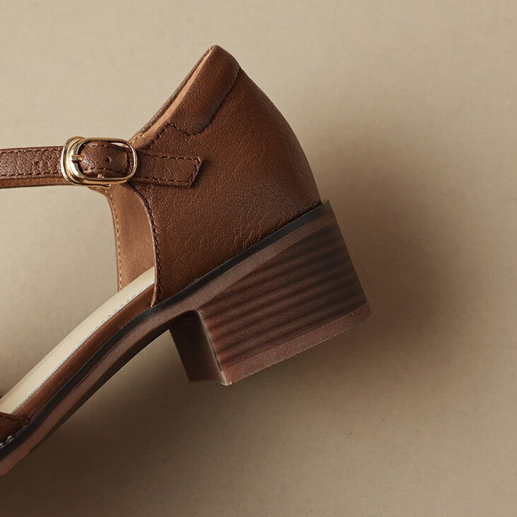 Geraldine T-bar heels worn with a midi skirt