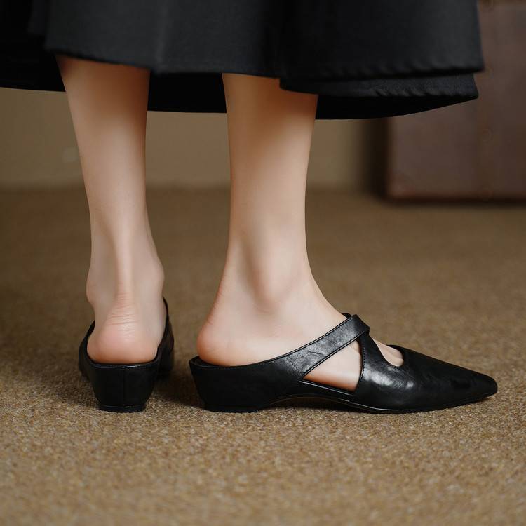 Harriet | Cross-Strap Leather Mules