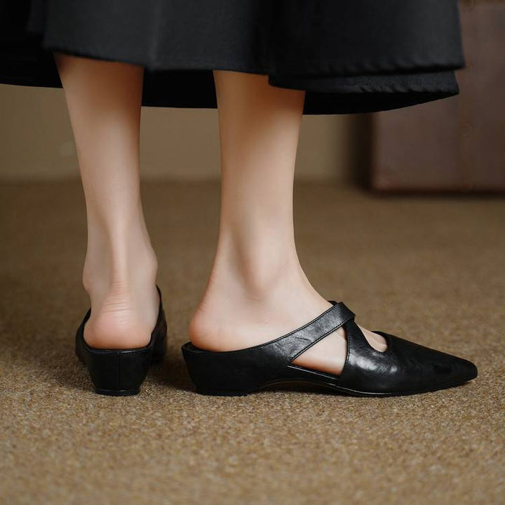 Harriet | Cross-Strap Leather Mules