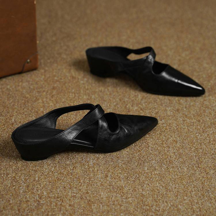 Harriet | Cross-Strap Leather Mules