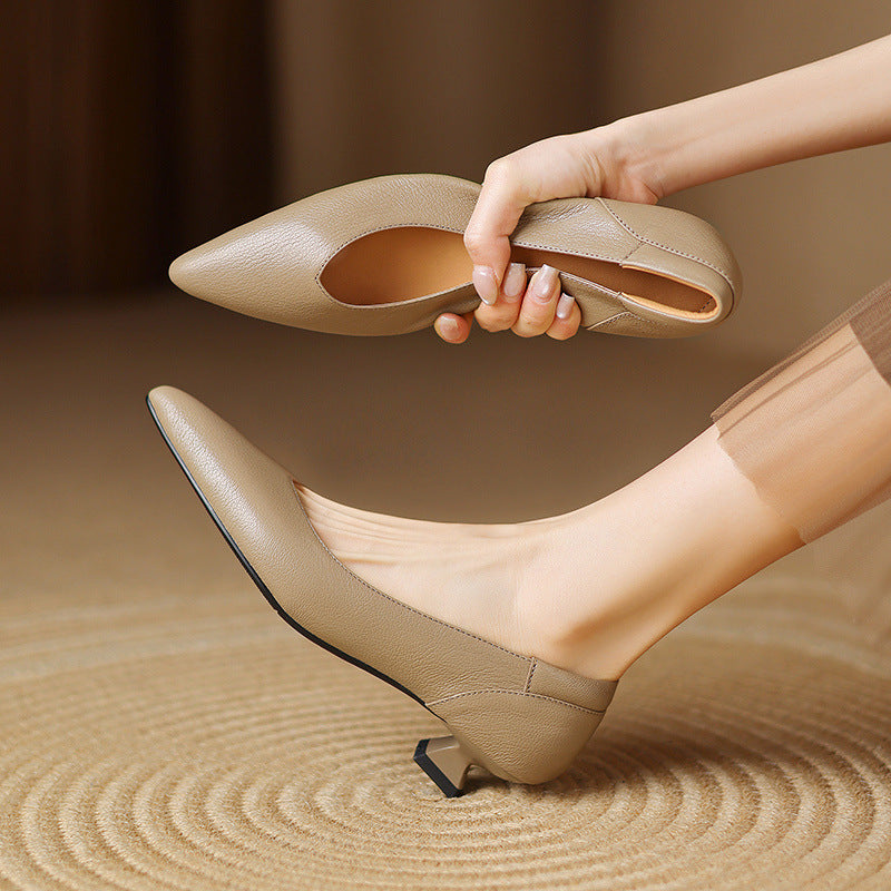 Hazel sculpted leather pump, three-quarter view