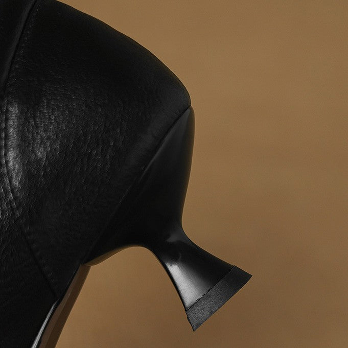 Yvonne | Pointed Leather Kitten-Heel Pumps