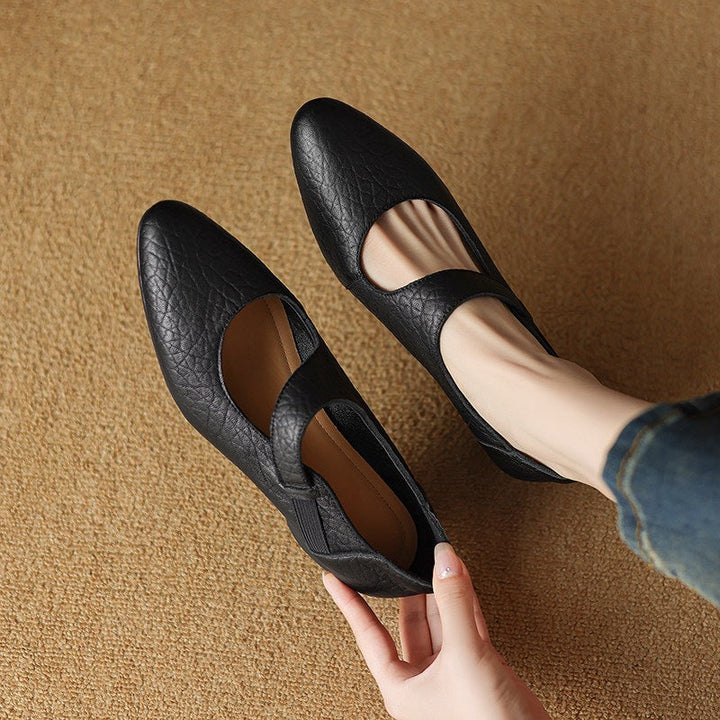 Suzanne | Leather Mary-Jane Wedge Heels