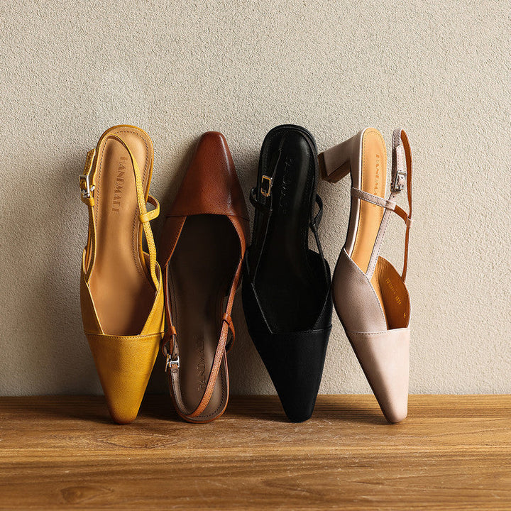 Delphine | Leather Slingback Pumps