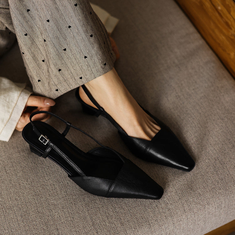 Delphine | Leather Slingback Pumps