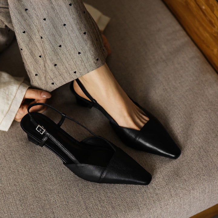Delphine | Leather Slingback Pumps