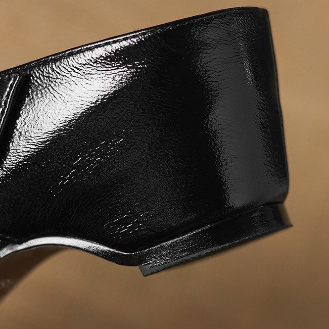 Iris | Pointed Leather Heeled Mules