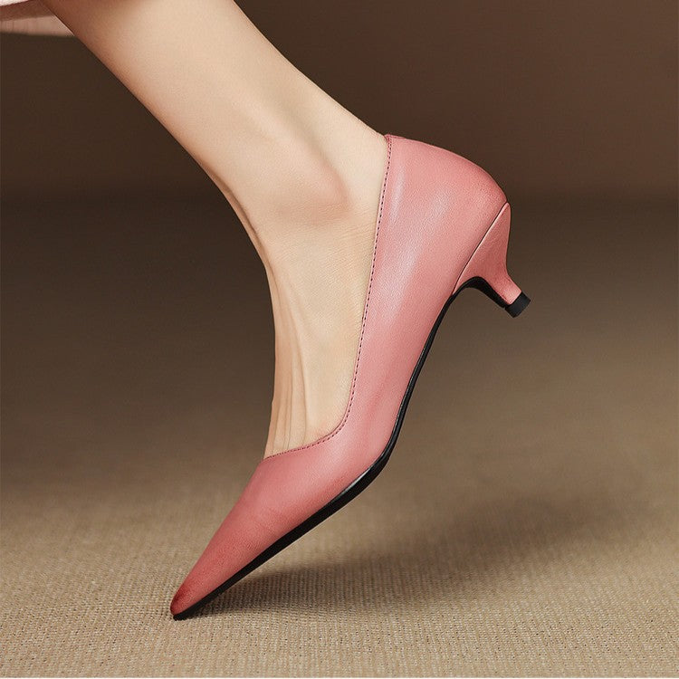 Rosalind | Leather Kitten Heel Pumps