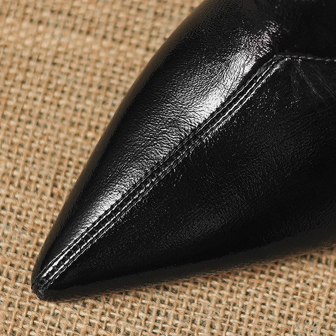 Iris | Pointed Leather Heeled Mules