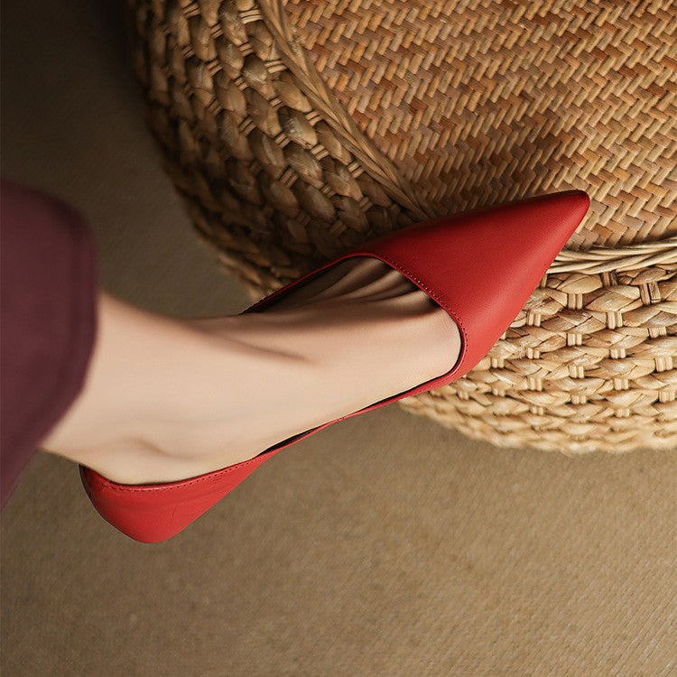 Rosalind | Leather Kitten Heel Pumps